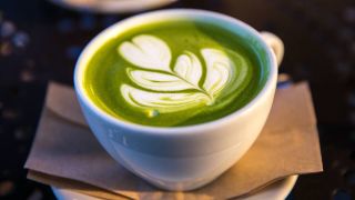 A cup of matcha with latte art