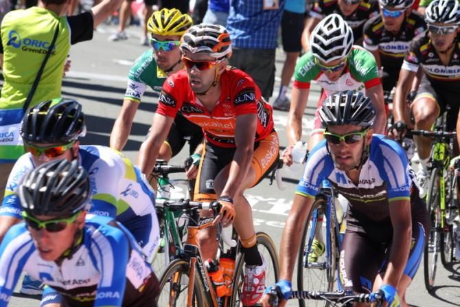 Mountains classification leader Jorge Azanza (Euskaltel-Euskadi)