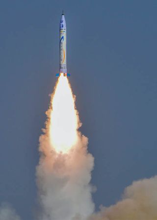 The OS-X rocket built by the Chinese company OneSpace reached a maximum altitude of 24 miles (39 kilometers) during its maiden flight on May 17, 2018. The company is building a larger vehicle, the OS-M, to launch satellites.