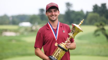 Jack Whaley holds the US Amateur trophy