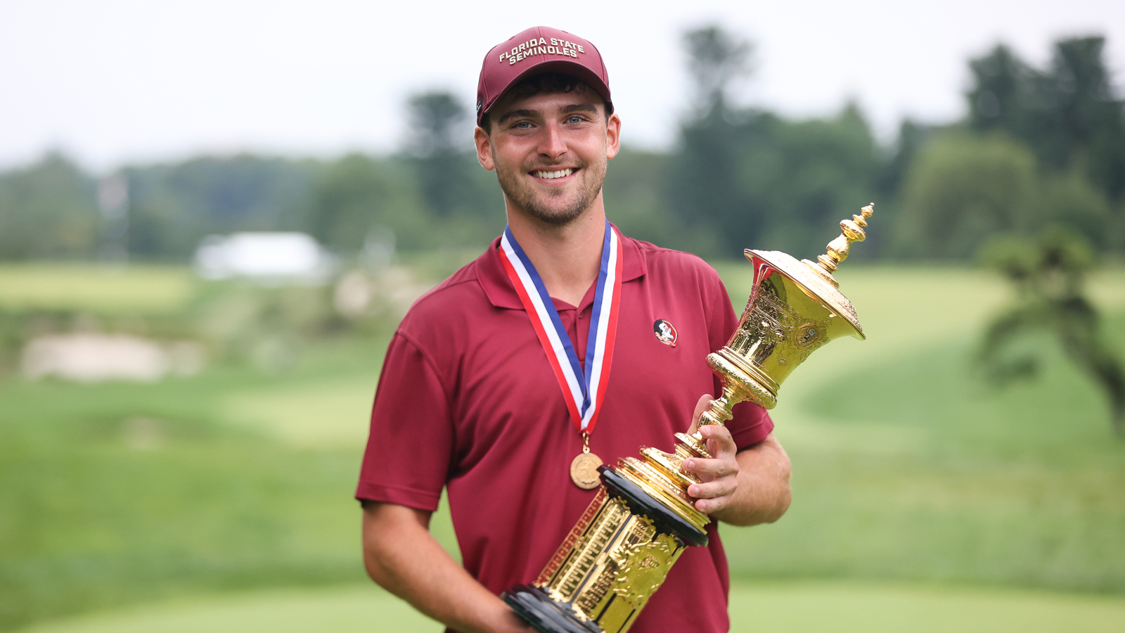 Jack Whaley holds the US Amateur trophy