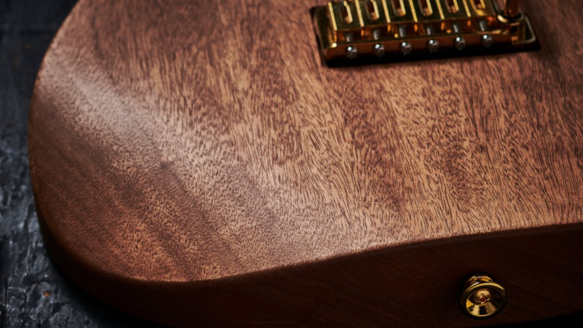 A mahogany-bodied guitar