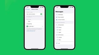 iOS 16 SMS filtering adds more subcategories