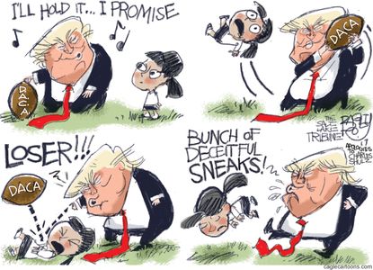 Political cartoon U.S. Trump DACA repeal