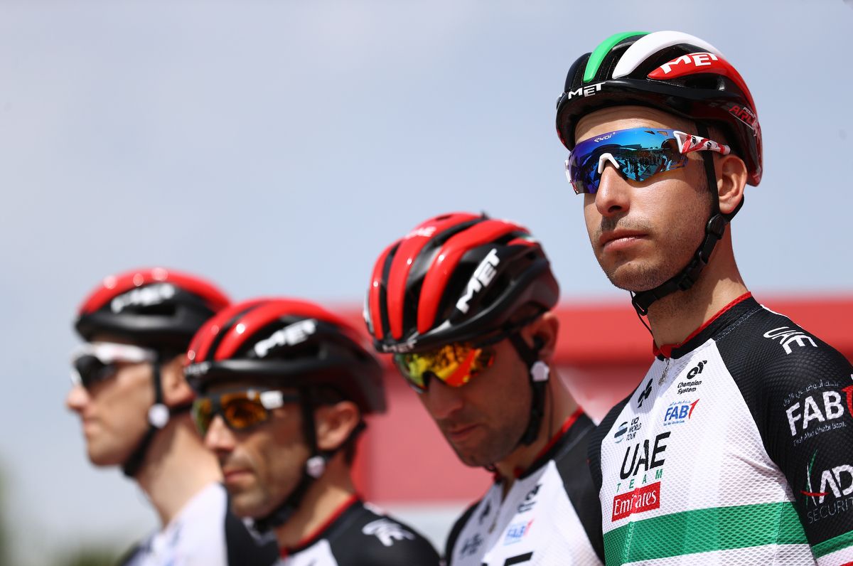 Custom helmet and sunglasses for Fabio Aru of UAE Team Emirates