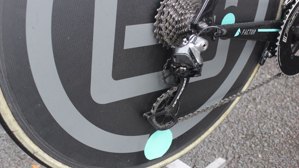 Ceramic Speed pulleys on the Factor bikes