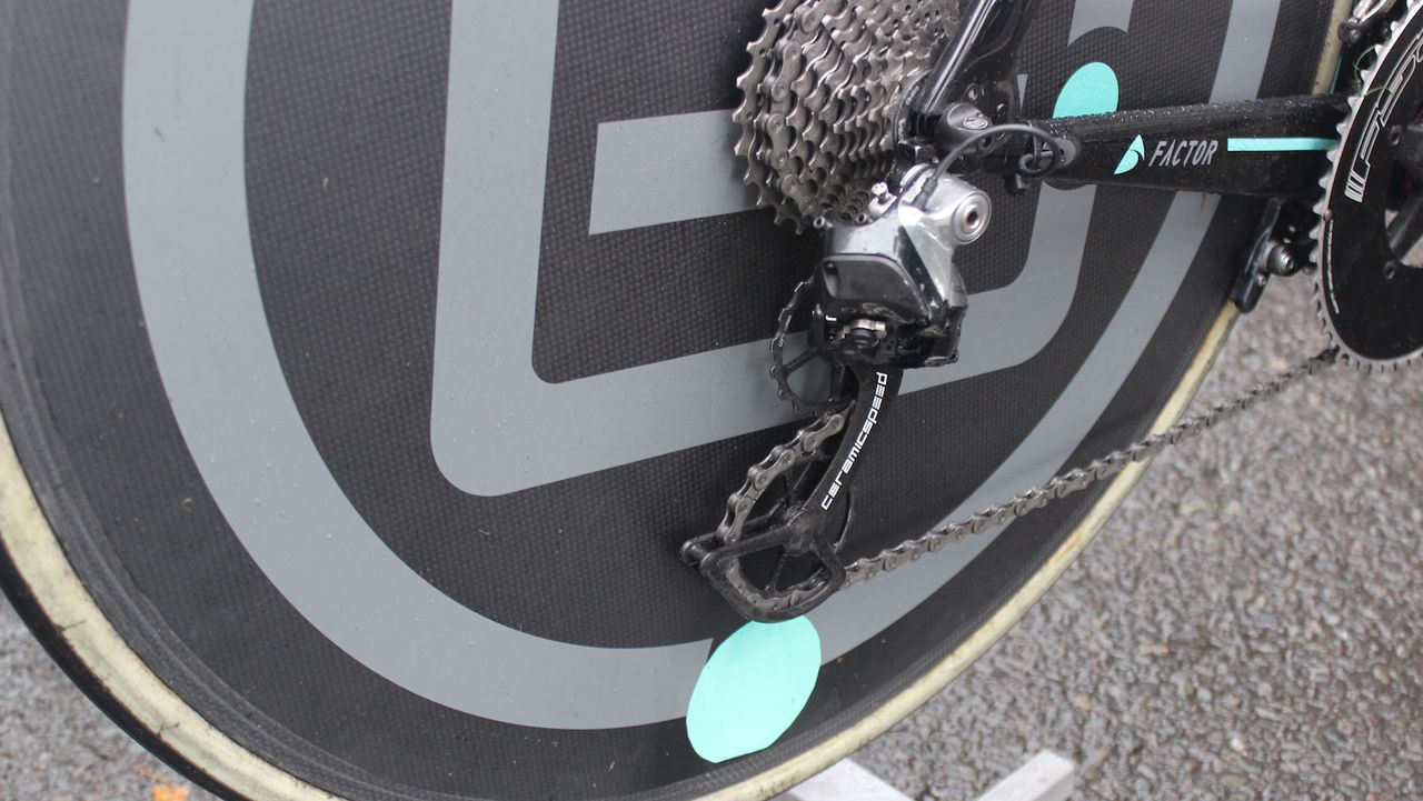 Ceramic Speed pulleys on the Factor bikes