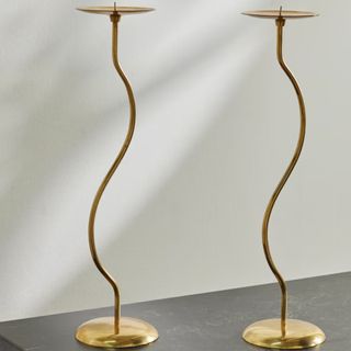 FOURTH STREET Dancing Duo set of two brass candlesticks