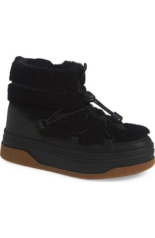 Janie waterproof faux shearling platform booties