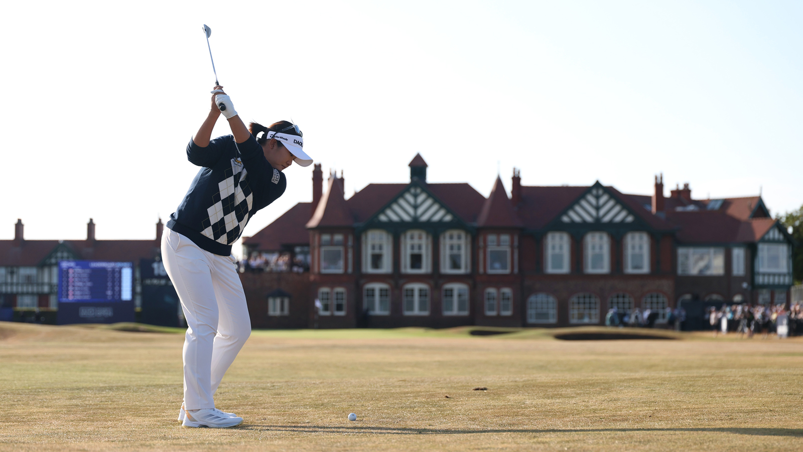 Haeran Ryu hits a shot into the 18th green at Royal Lytham &amp; St Annes