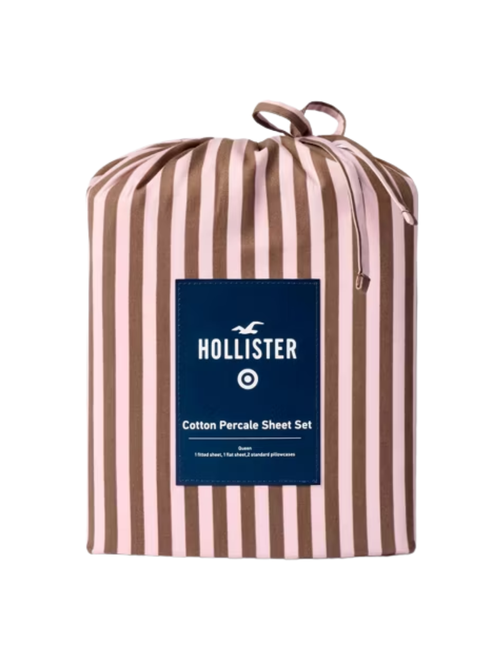 Hollister Collection Twin XL Percale Stripe Sheet Set