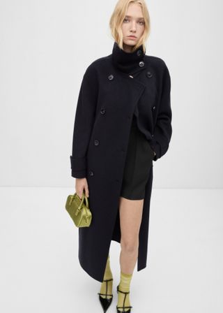 Mango, Double-Breasted Wool Coat