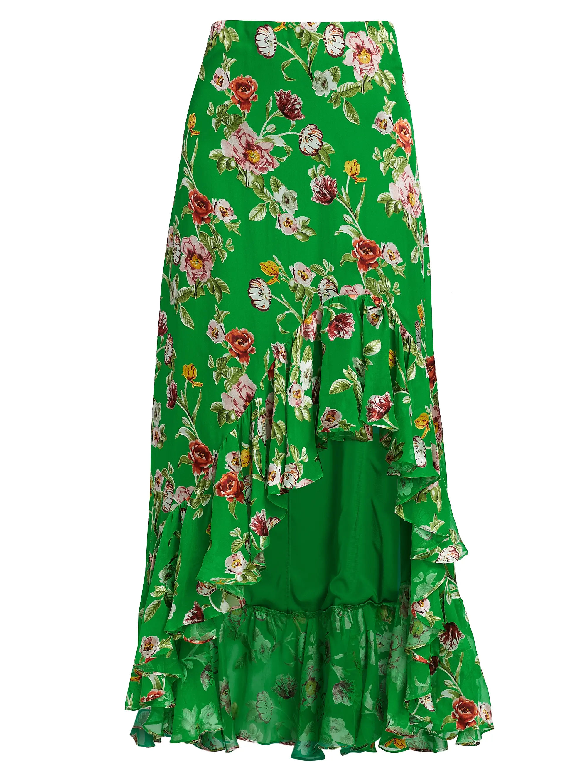 Alice + Olivia green floral skirt