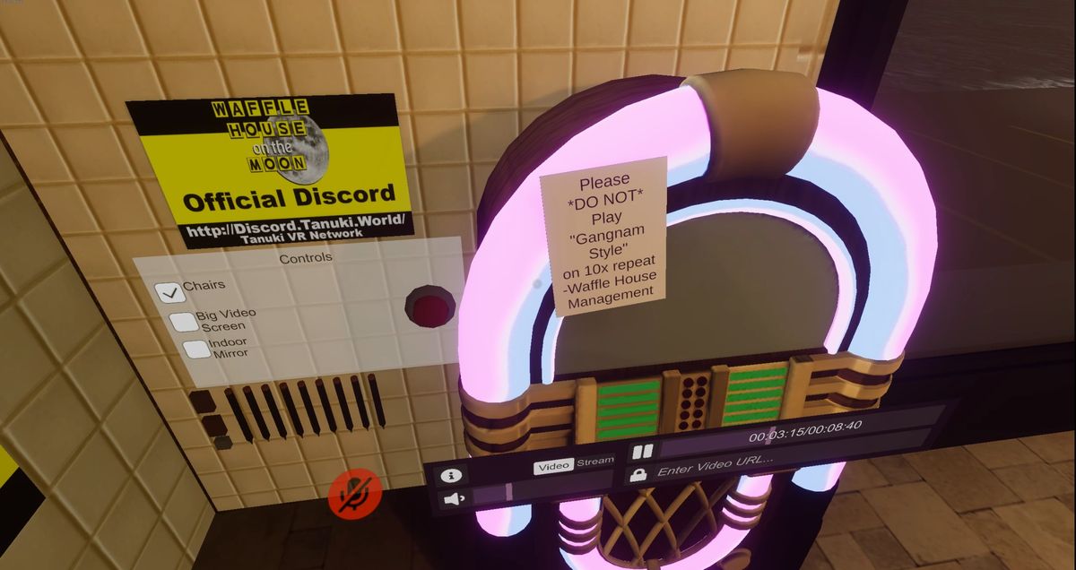 Jukebox with notice not to spam the diner with Psy's Gangam Style