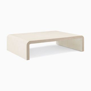 off white coffee table from west elm made of raffia