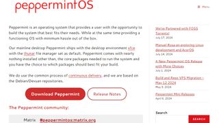 Website screenshot for Peppermint OS