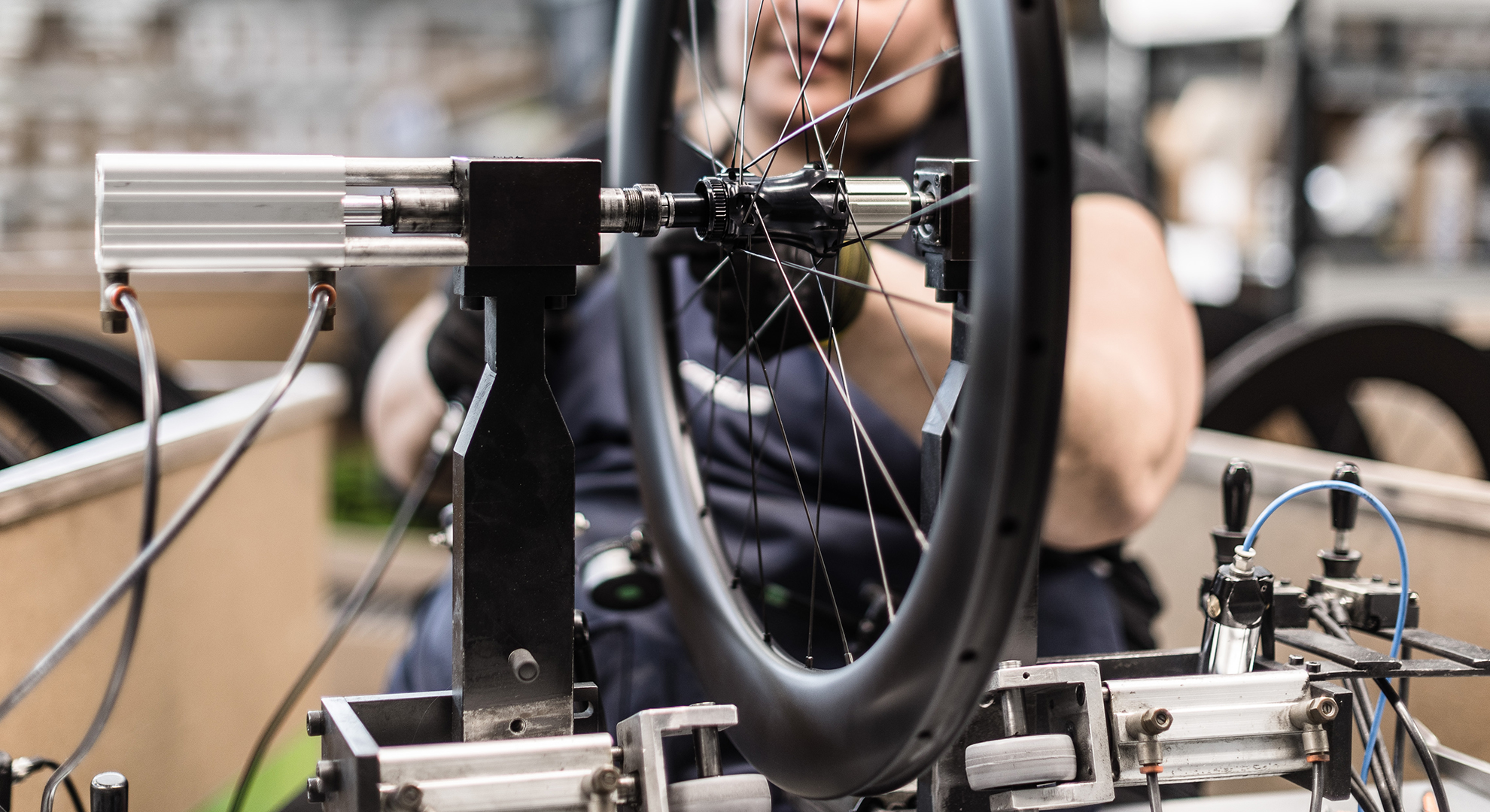 An Ursus wheel being assembled