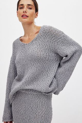 NA-KD, Structured Knitted V-Neck Sweater