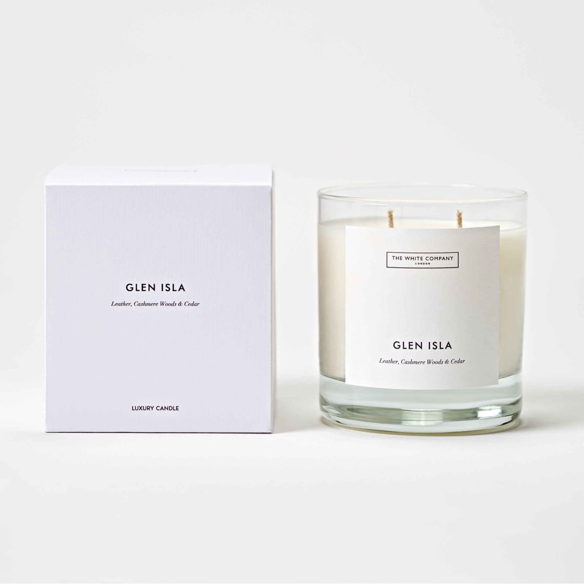 The White Company Glen Isla Luxury 2 Wick Candle