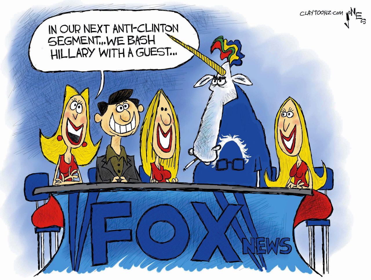 Political cartoon U.S. Hillary Clinton Fox News