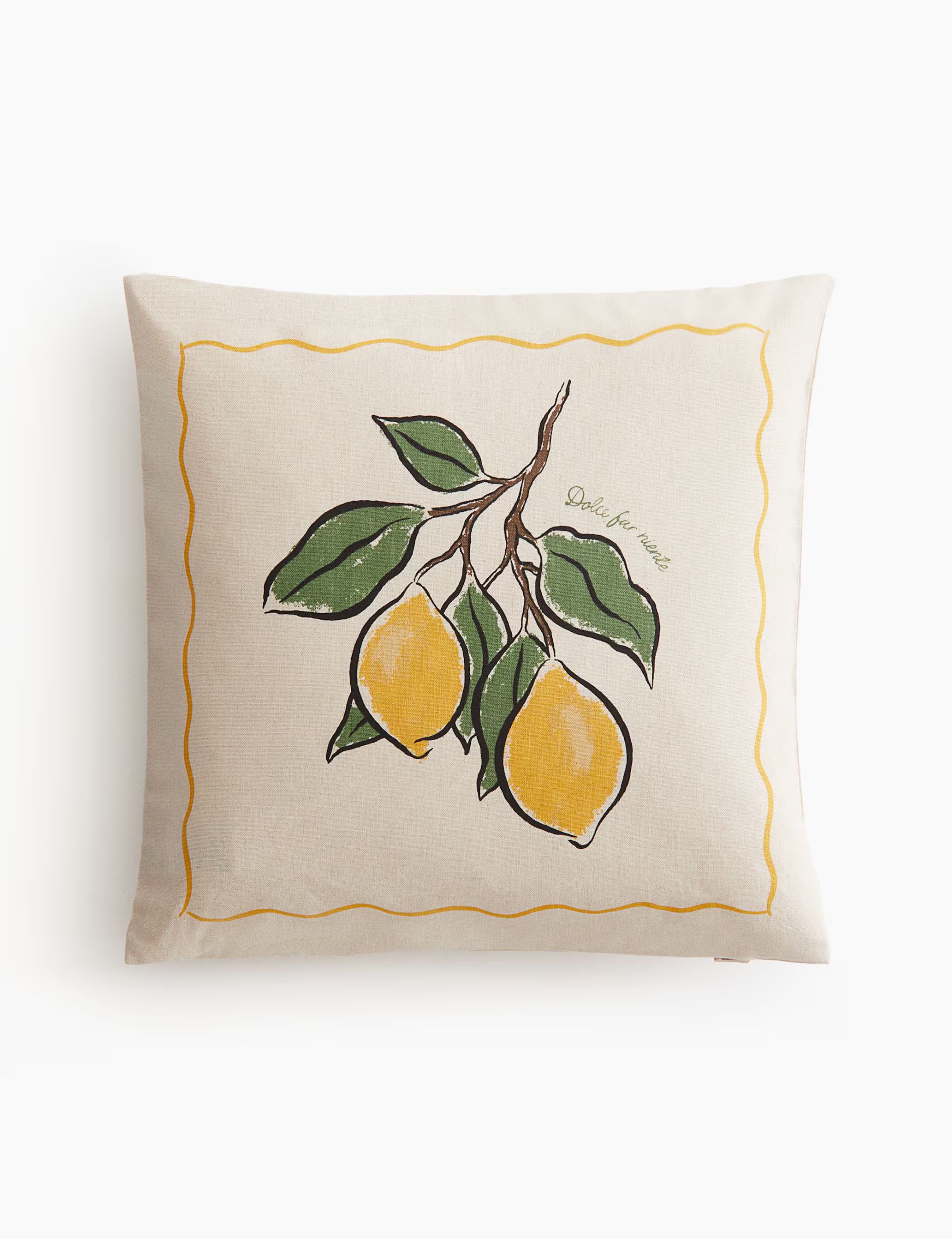 Lemon printed cushion cover