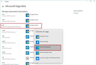 Microsoft Edge Chromium default PDF viewer option