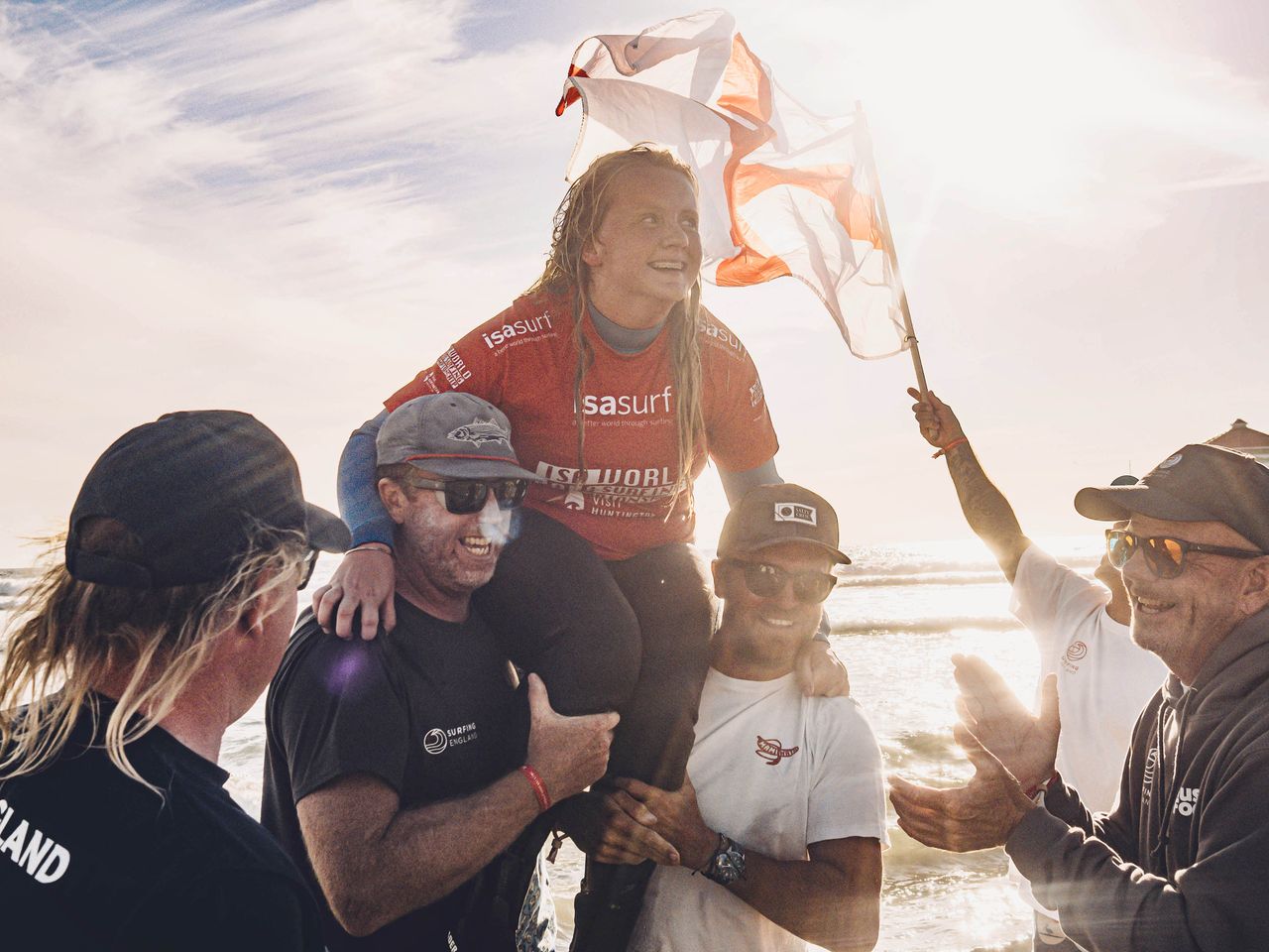 Charlotte Banfield winning Gold at the ISA World Para Championships
