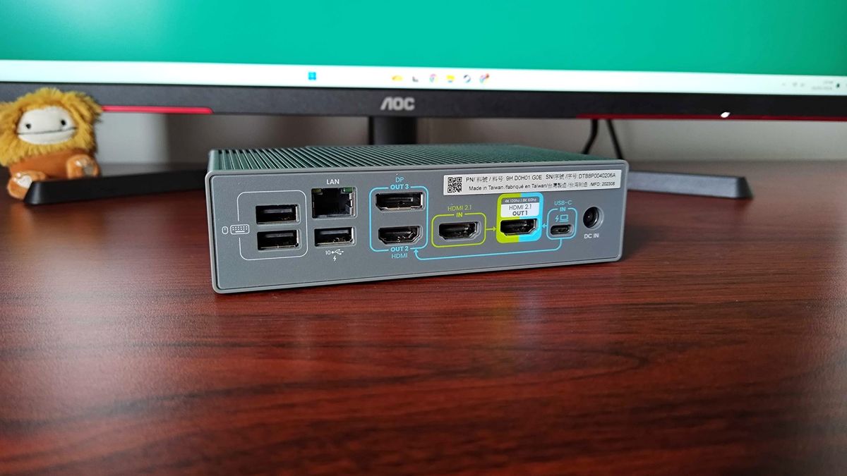 Back of BenQ BeCreatus with ports in view sitting on desk