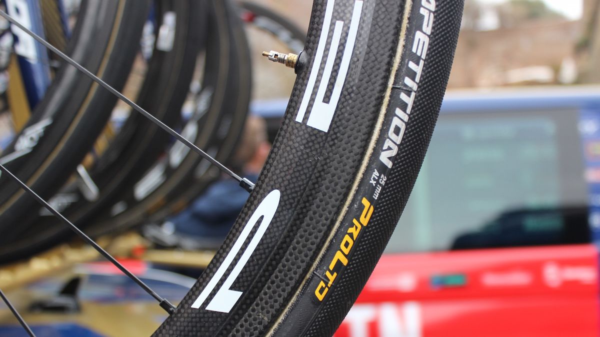 Standard issue Continental Competition 25mm tubular tyres for Vincenzo Nibali