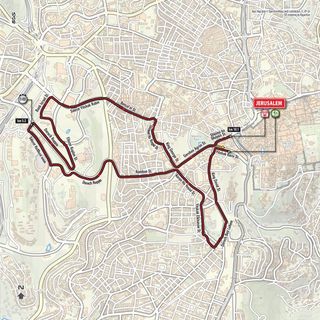 Map of stage 1 of the Giro d'Italia 2018