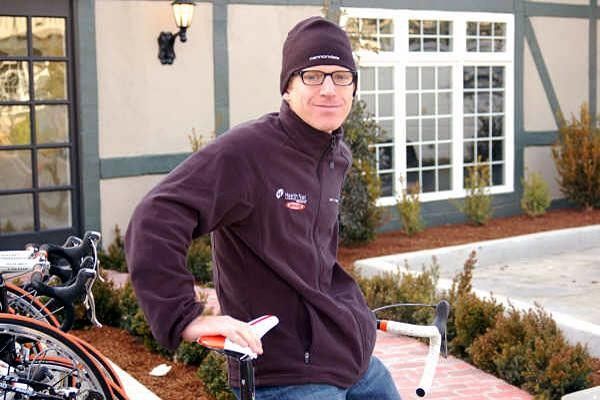 Phil Zajicek can't wait to get out onto the road, bike clothing or not.