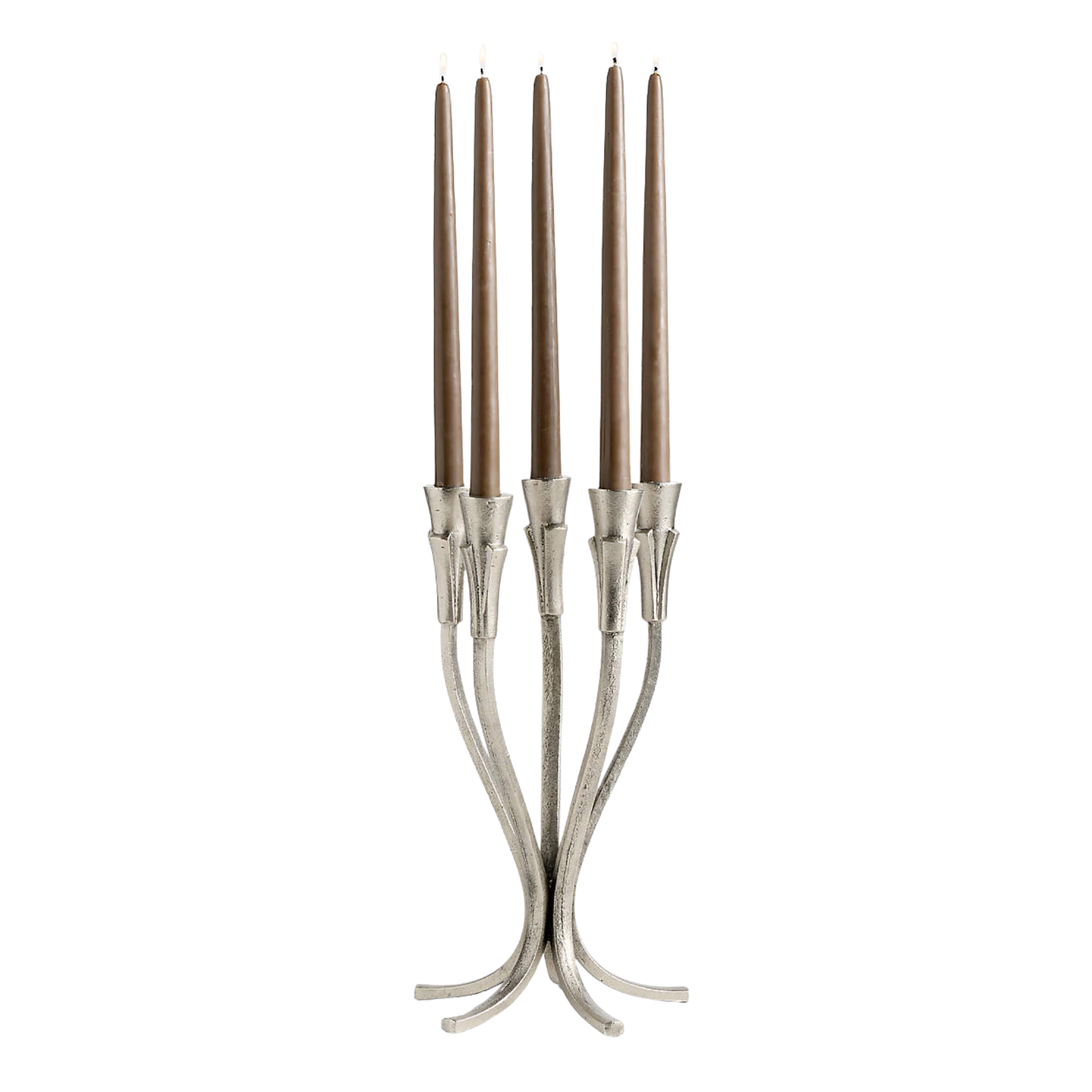a silver candle holder 