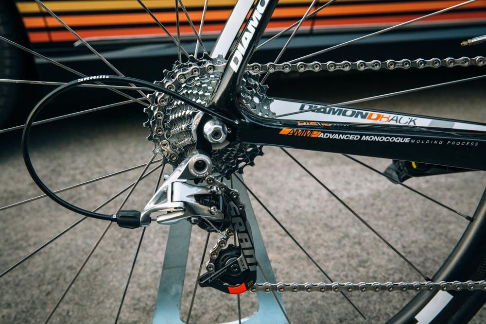 The team is equipped with full SRAM Red 22 mechanical gruppos for their racing machines.