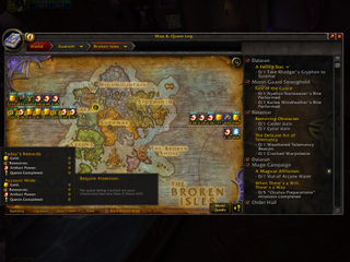 Best WoW addons — A screenshot showing the World Quest tracking features from the addon World Quest Tracker.