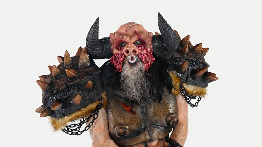 Blothar from Gwar pursing his lips