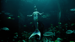 Eric Ducharme in his mermaid tail in MerPeople