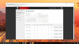 A screenshot of the VaultPress app dashboard