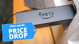 Fire TV Stick plugged into TV