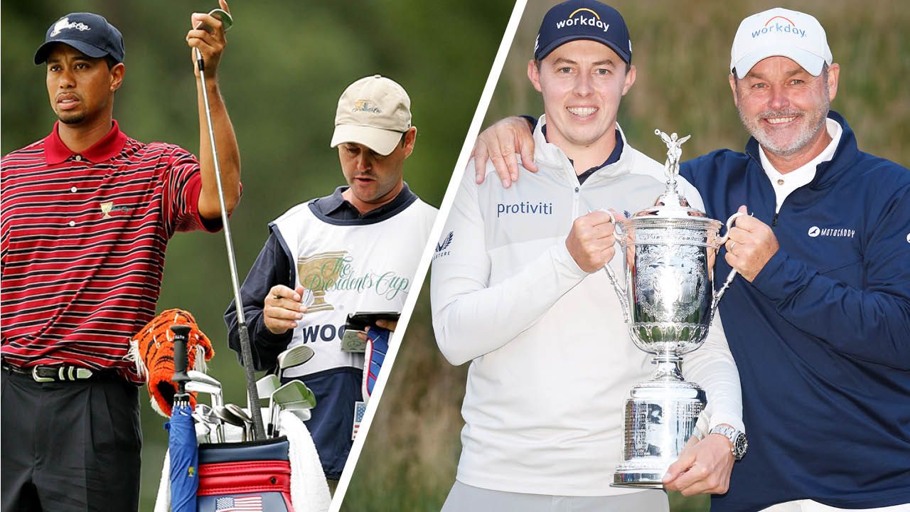 Billy Foster - 15 Tour Caddie Tips. Image with Billy Foster and Tiger Woods (Left) and Billy Foster and Matt Fitzpatrick (Right)