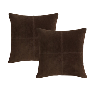 two chocolate brown pillows