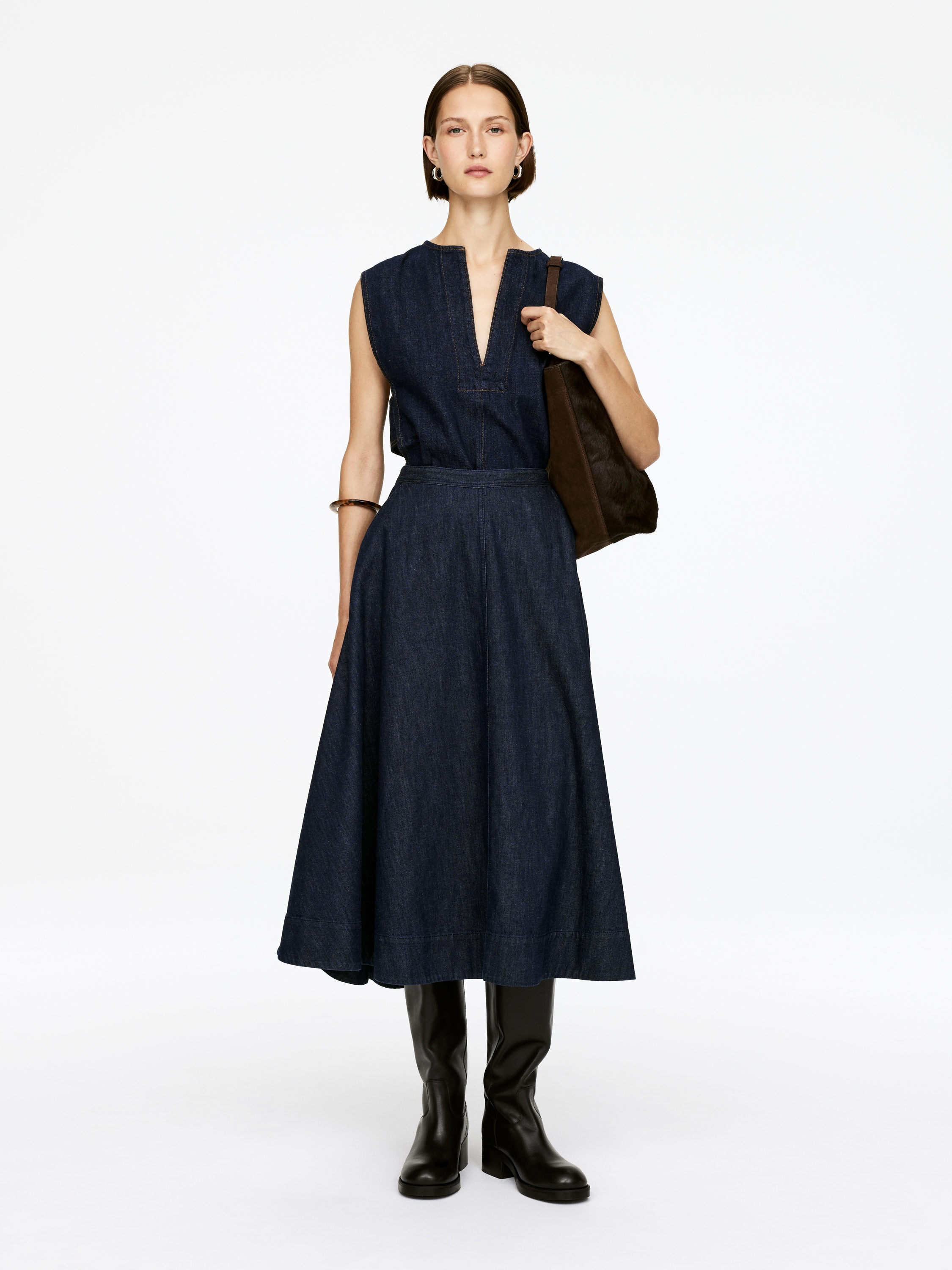 Denim Skirt &amp;ndash; Dark Blue &amp;ndash; Women &amp;ndash; Arket Gb