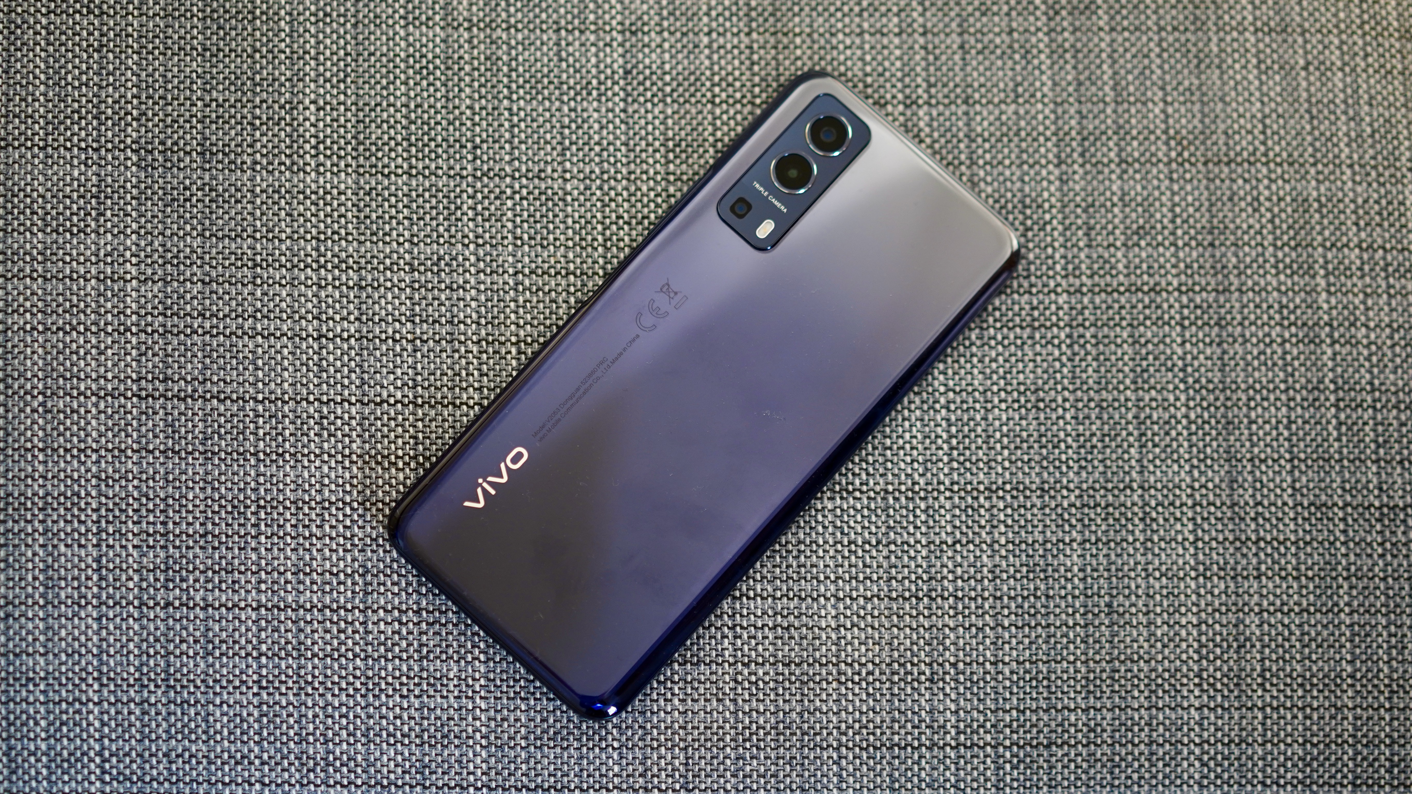 A Vivo Y52 5G from the back, in black