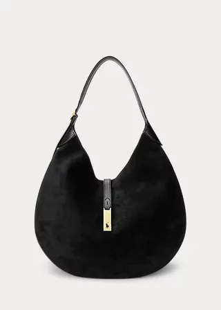 Polo Id Suede Large Shoulder Bag