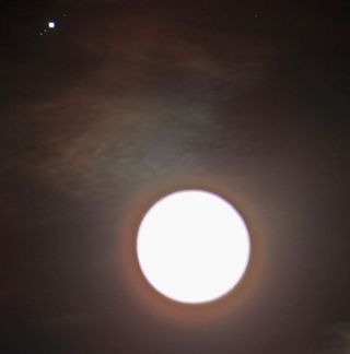 Jupiter and the moon in conjunction on Nov. 28, 2012.