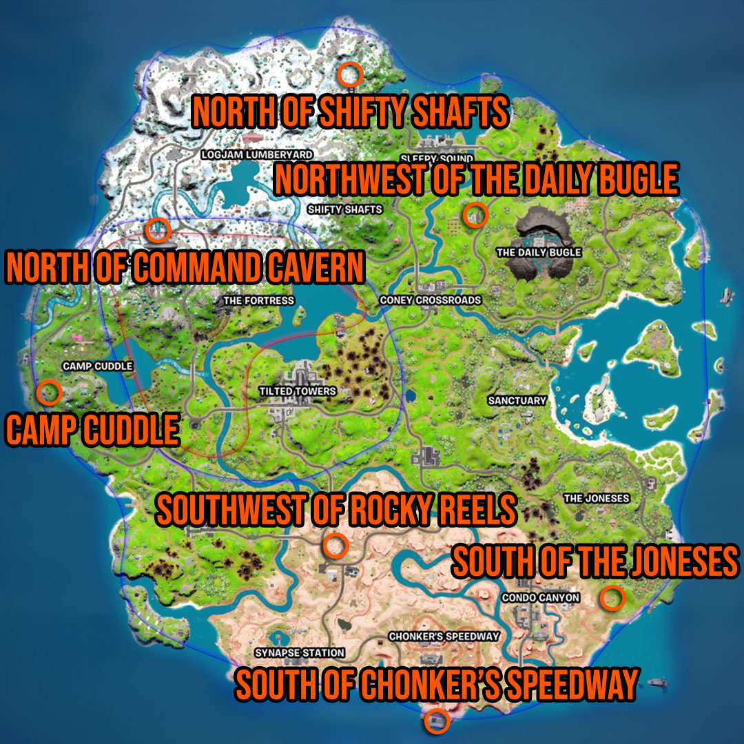 Fortnite Level Up Tokens Week 4 locations map