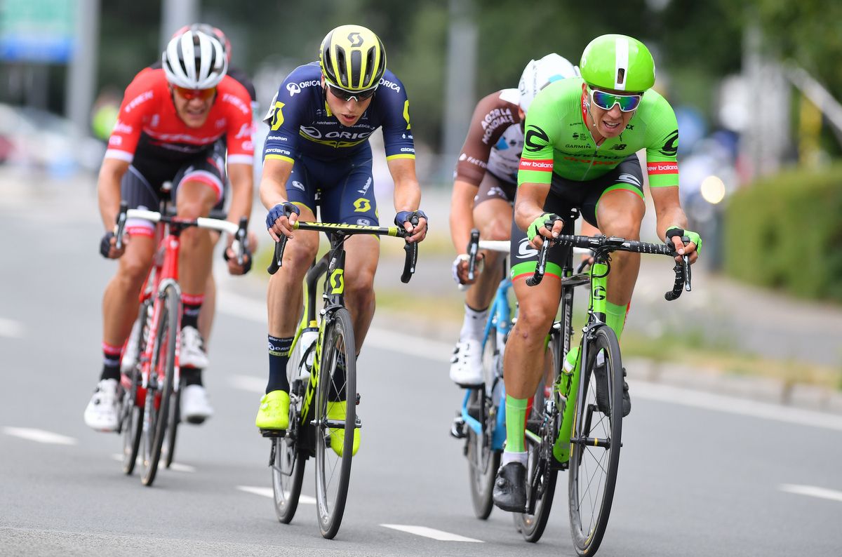 Sep Vanmarcke (Cannondale-Drapac) driving the breakaway