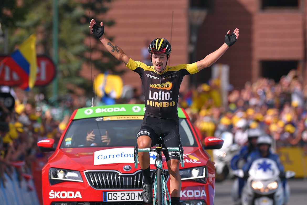 Primoz Roglic wins stage 17 of the Tour de France.
