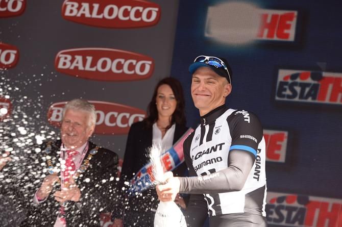 Marcel Kittel (Giant-Shimano) pops the cork after his second Giro stage win