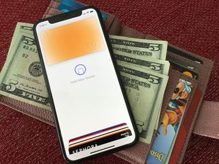 Apple Card digital and physical wallet with cash