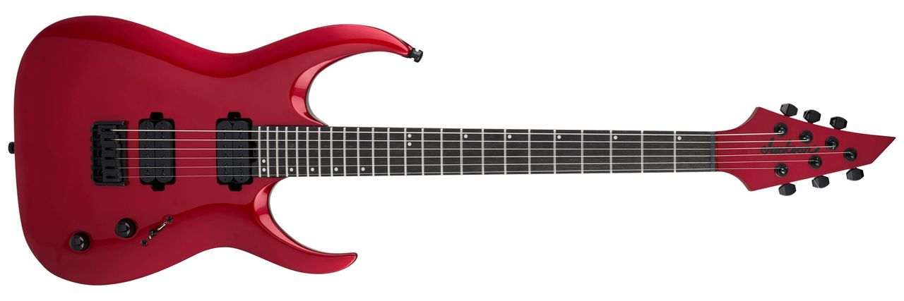Jackson Pro Plus Series Misha Mansoor Juggernaut: the newly refreshed signature Superstrat is offered in Red Crystal and Blue Sparkle with a string-through-hardtail, and in Riviera Blue with an EverTune bridge. Stainless steel frets and an ebony fingerboard come as standard.